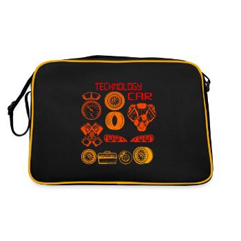 Car Parts Drawing - Retro Bag - black/gold - Back