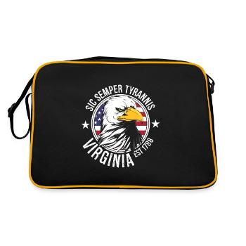 Virginia - Retro Tasche - Schwarz/Gold - Hinten