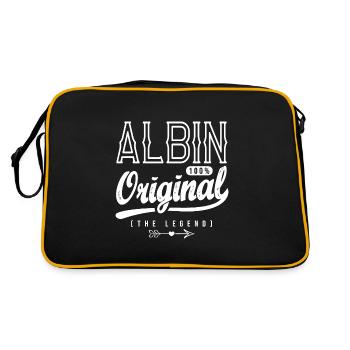 Albin ORIGINAL tshirt personnalisé prénom Albin - Sac Retro - noir/or - Dos