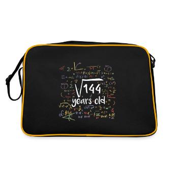 Square root from 144 Twelve years 12th birthday - Retro Bag - black/gold - Back
