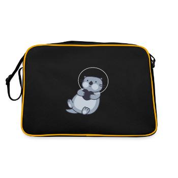 Les loutres d’astronautes dans l’espace - Sac Retro - noir/or - Dos
