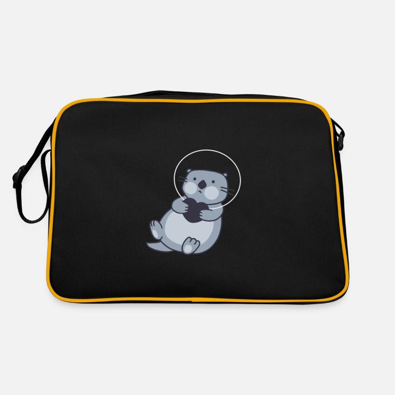 Astronauts Otter in space Retro Bag