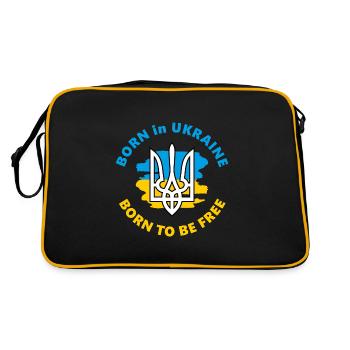 Né en Ukraine. Né pour être libre - Sac Retro - noir/or - Dos