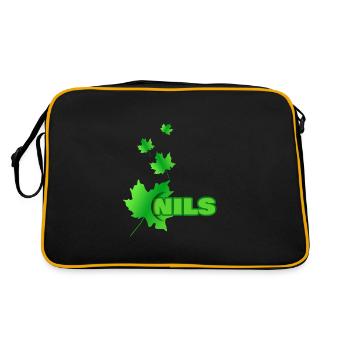 Nils - Retro Tasche - Schwarz/Gold - Hinten