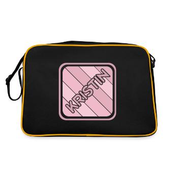 Woman Daughter First Name Maiden Name Kristin - Retro Bag - black/gold - Back