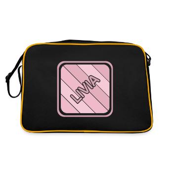 Prénom Livia - Sac Retro - noir/or - Dos