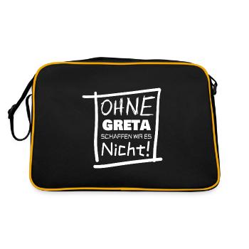 Spruch für greta Greta Mädchenname - Retro Tasche - Schwarz/Gold - Hinten