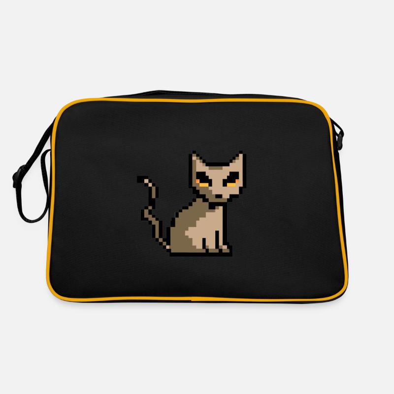 cat halloween pixelart pixel Retro Bag