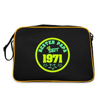 Jahr 1971 - Retro Tasche - Schwarz/Gold - Hinten