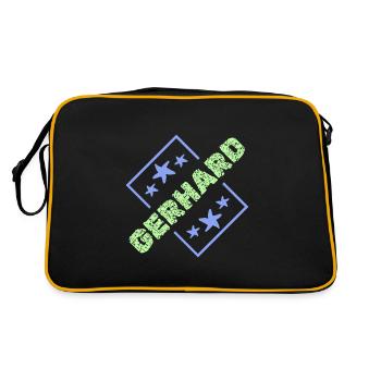Prénom du nom de Gerhard Boy Anniversaire - Sac Retro - noir/or - Dos