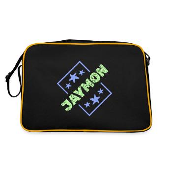 Jaymon - Retro Tasche - Schwarz/Gold - Hinten