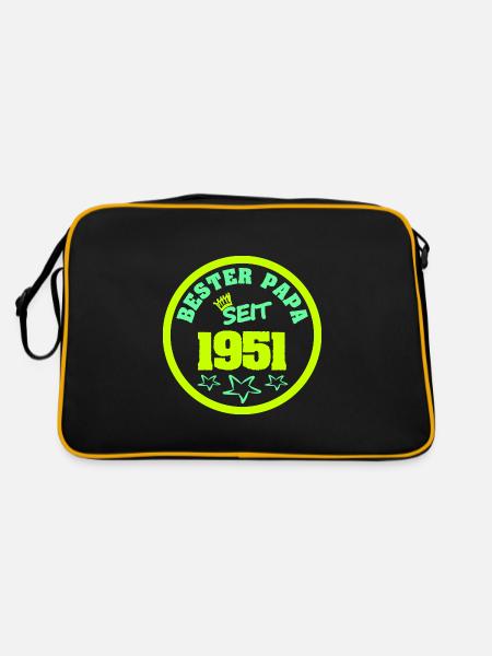 Papa 1951 - Retro Tasche - Schwarz/Gold - Hinten