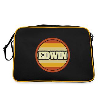 Vorname Edwin - Retro Tasche - Schwarz/Gold - Hinten