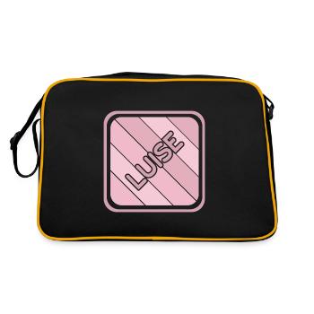 Luise - Retro Tasche - Schwarz/Gold - Hinten
