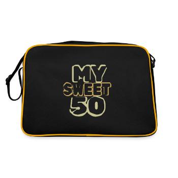 50 - Retro Tasche - Schwarz/Gold - Hinten