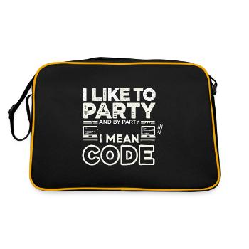 Ich mag Partys und mit Party meine ich Code - Retro Tasche - Schwarz/Gold - Hinten