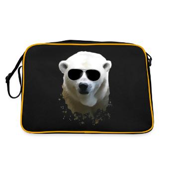 Polar Bear - Eisbär - Retro Tasche - Schwarz/Gold - Hinten