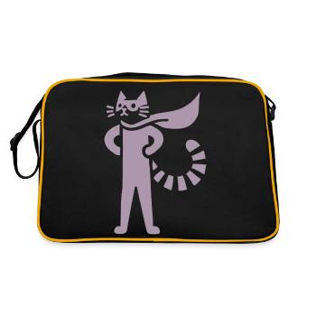 Cats Superhero Hero Silhouette Cloak - Retro Bag - black/gold - Back