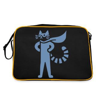 Cats Superhero Hero Silhouette Cloak - Retro Bag - black/gold - Back
