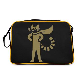 Cats Superhero Hero Silhouette Cloak - Retro Bag - black/gold - Back
