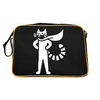 Cats Superhero Hero Silhouette Cloak - Retro Bag - black/gold - Back