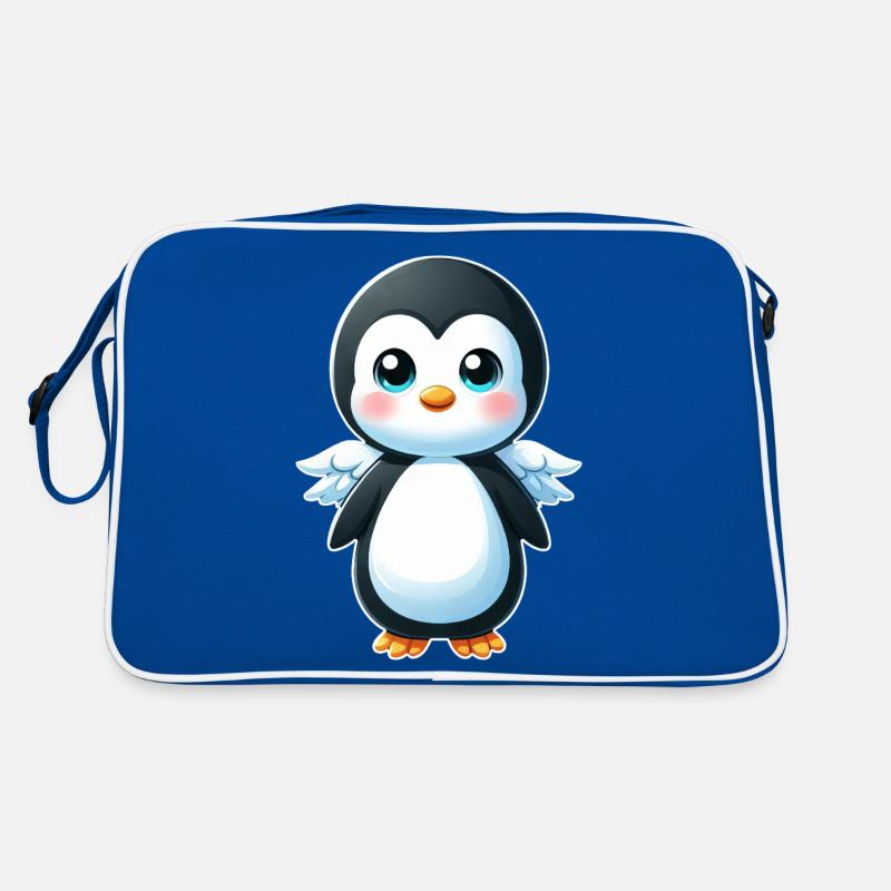Süßer Pinguin Engel Cartoon Chibi Stil Retro Tasche