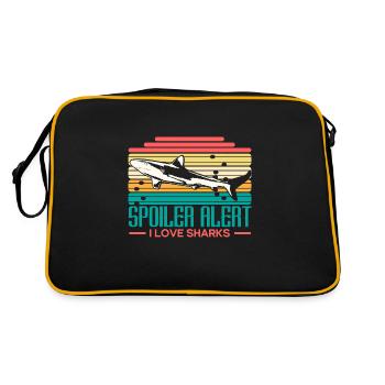 Requin Prédateur Idée cadeau - Sac Retro - noir/or - Dos