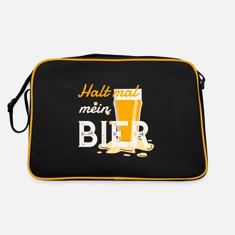 Lustiger Spruch: Halt mal mein Bier. Retro Tasche