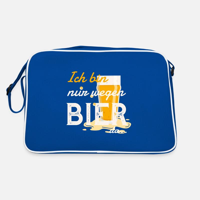 Lustiger Spruch: Ich bin nur wegen Bier da Retro Tasche