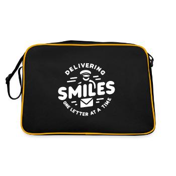 Ein Lächeln für ein Lächeln, ein Brief nach dem an - Retro Tasche - Schwarz/Gold - Hinten