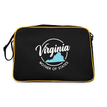 Mutter Virginia Design für stolze Virginier - Retro Tasche - Schwarz/Gold - Hinten