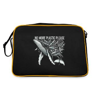 Bitte kein Plastik mehr - Retro Tasche - Schwarz/Gold - Hinten