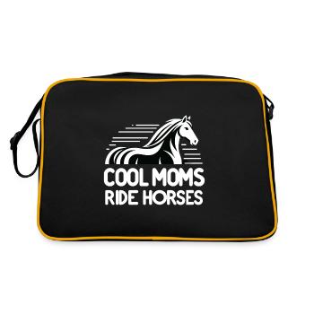 Coole Mütter reiten auf Pferden - Retro Tasche - Schwarz/Gold - Hinten