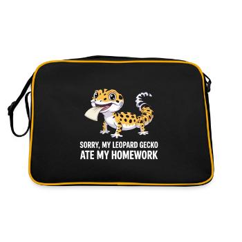 Leopard Gecko Leopard Gecko Reptile Terraristics - Retro Bag - black/gold - Back