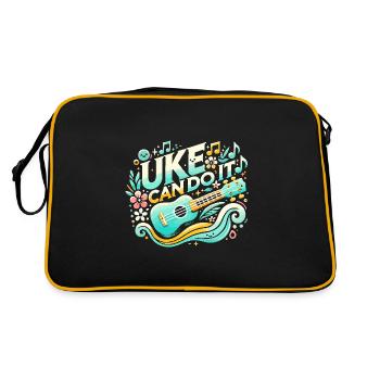 Uke kann es schaffen - Retro Tasche - Schwarz/Gold - Hinten
