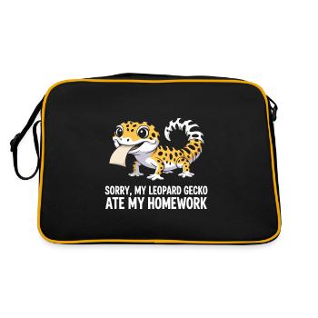 Leopard Gecko Leopard Gecko Reptile Terraristics - Retro Bag - black/gold - Back