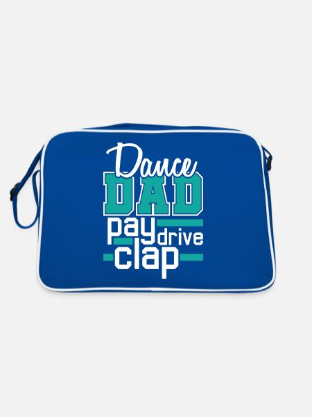 Dance Dad - Pay, Drive, Clap - Daddy Dancing Support - Retro Bag - blue/white - Back