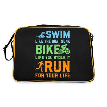 Triathlon - Swim Bike Run - Retro Bag - black/gold - Back