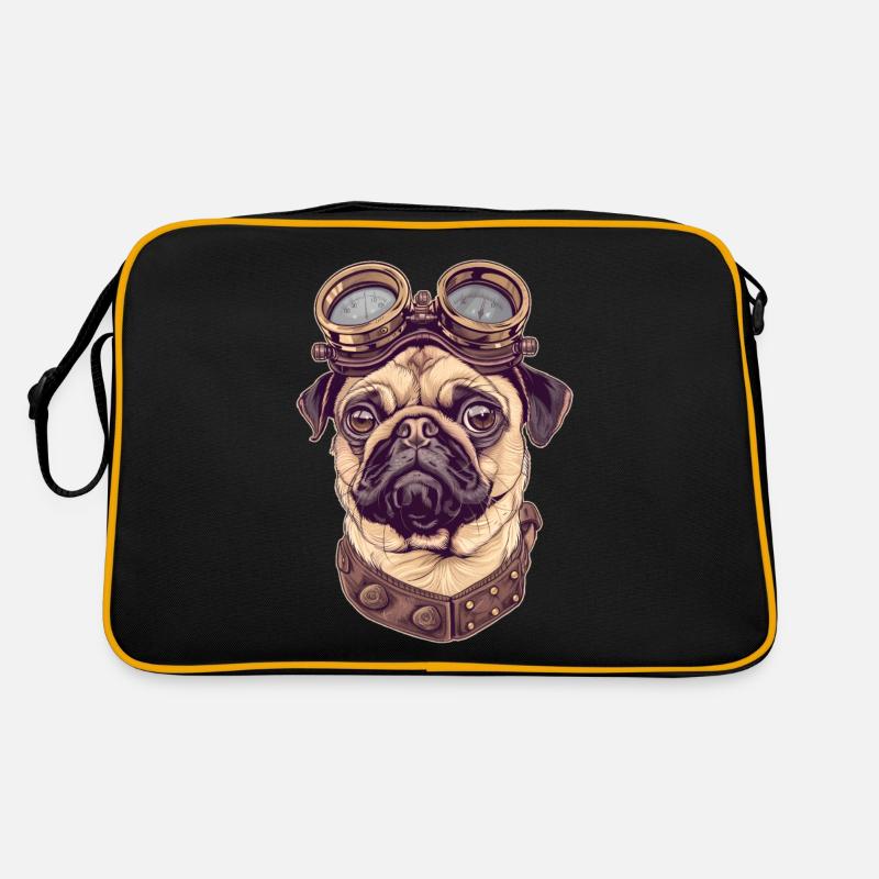 Steampunk Mops Retro Tasche