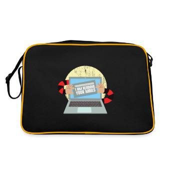 Hacking Phishing I am reading your Mails - Retro Bag - black/gold - Back
