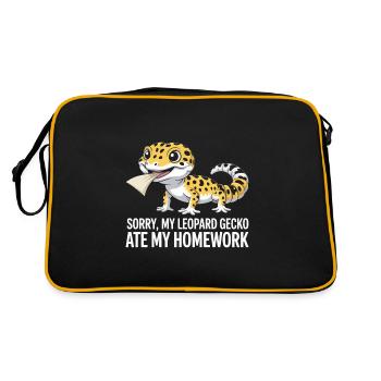 Leopard Gecko Leopard Gecko Reptile Terraristics - Retro Bag - black/gold - Back