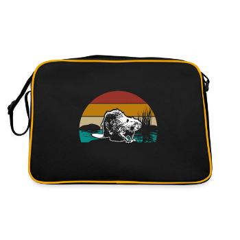 Beaver animal - Retro Bag - black/gold - Back