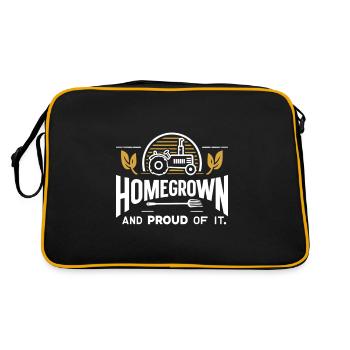 Einheimisch und stolz darauf - Retro Tasche - Schwarz/Gold - Hinten