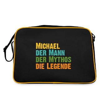 Michael der Mythos die Legende Vorname Michael - Retro Tasche - Schwarz/Gold - Hinten