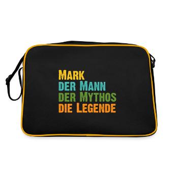Mark der Mythos die Legende Vorname Mark - Retro Tasche - Schwarz/Gold - Hinten