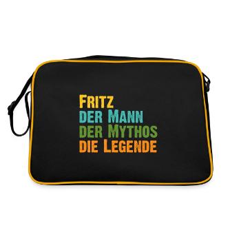 Fritz der Mythos die Legende Vorname Fritz - Retro Tasche - Schwarz/Gold - Hinten