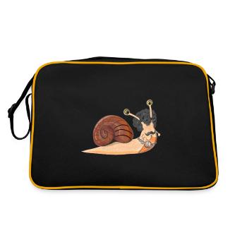 Retro Disco Hippie Snail with Peace Sign - Retro Bag - black/gold - Back