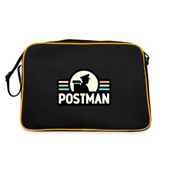Postbote - Retro Tasche - Schwarz/Gold - Hinten