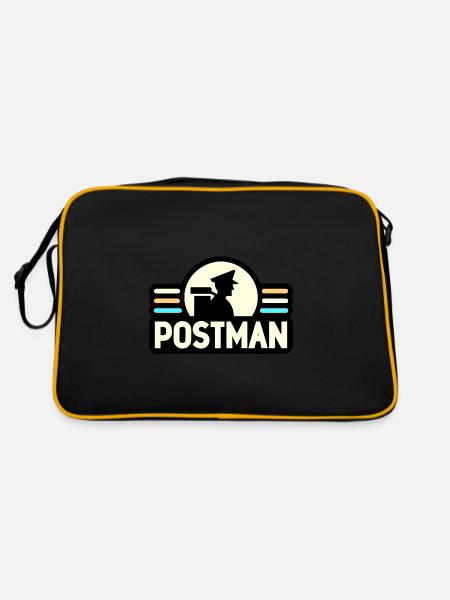 Postbote - Retro Tasche - Schwarz/Gold - Hinten