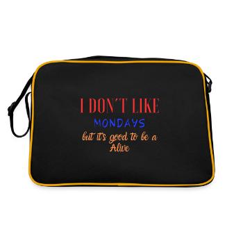 Ich mag keine Montage, aber... - Retro Tasche - Schwarz/Gold - Hinten
